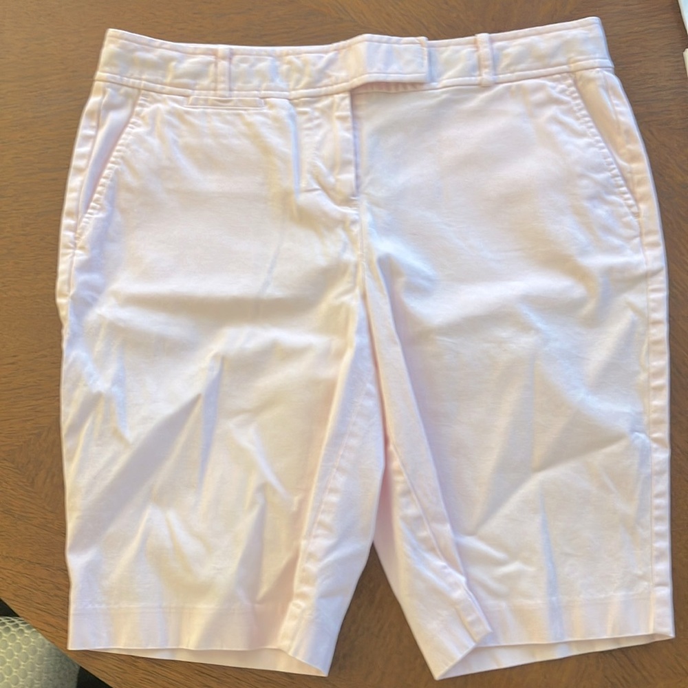 Talbots Pink Bermuda Shorts Tailored Cotton Blend